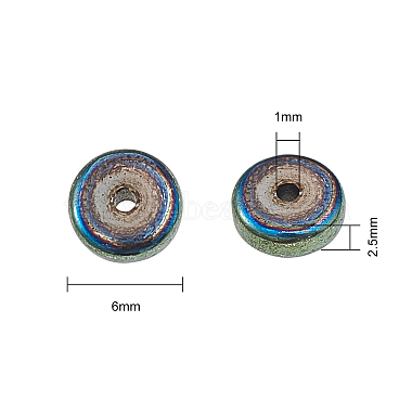 210шт. 6 цветов вакуумное покрытие pvd немагнитные синтетические гематитовые бусины(G-CJ0001-45)-2