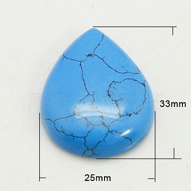 33mm Drop Synthetic Turquoise Cabochons