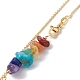 Natural Mixed Gemstone Beaded Larat Necklace with Brass Chains(NJEW-JN04509)-6
