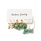 3 Pairs 3 Style Natural Green Aventurine Chips Beaded Cluster Dangle Stud & Leverback Earrings(EJEW-JE04895-05)-4