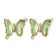 Brass Pave Faceted Glass Connector Charms(FIND-Z020-04H)-1