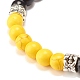 Round Synthetic Turquoise(Dyed) Beaded Stretch Bracelet for Women(BJEW-JB07531)-6