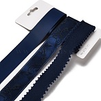 9 Yards 3 Styles Polyester Ribbon, for DIY Handmade Craft, Hair Bowknots and Gift Decoration, Dark Blue Color Palette, Midnight Blue, 1~1-1/8 inch(25~28mm), about 3 yards/style(SRIB-A014-F05)