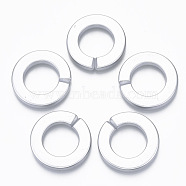 Opaque Spray Painted Acrylic Linking Rings, Quick Link Connectors, for Rolo Chains Making, Ring, Silver, 31.5x4.5mm, Inner Diameter: 18mm, about 187pcs/500g(OACR-S021-73A-B02)