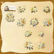 Waterproof PET Decorative Stickers, Christmas Blossom Series, Peru, 49~90x46~88x0.2mm, 10pcs/set(DIY-M073-02E)