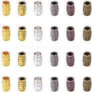 Tibetan Style Alloy Beads, Column, Golden & Silver & Antique Golden & Gunmetal & Red Copper & Antique Bronze, 12x7mm, Hole: 3.5mm, 180pcs/box(PALLOY-PH0005-14)