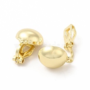 Alloy Clip-on Earring Findings, with Horizontal Loops, Flat Round, Golden, 17x12x10mm, Hole: 1.5mm(PALLOY-M208-06G)
