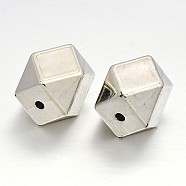 Polygon CCB Plastic Beads, Platinum, 19x16x16mm, Hole: 3mm(CCB-J028-62P)