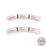 925 Sterling Silver Tube Beads, Bamboop-shaped with Textured, Antique Silver, 18x4x2.5mm, Hole: 1.4mm, about 30Pcs/10g(STER-D036-26AS-02)