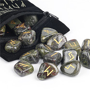 Natural Dragon Blood Rune Stones, Tumbled Stone, Healing Stones for Chakras Balancing, Crystal Therapy, Meditation, Reiki, Divination Stone, Nuggets, 10~30mm, 24pcs/bag(WG37990-13)