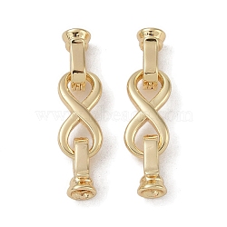 Brass Fold Over Clasps, Infinity, Real 18K Gold Plated, 26.5mm(KK-G497-28G)