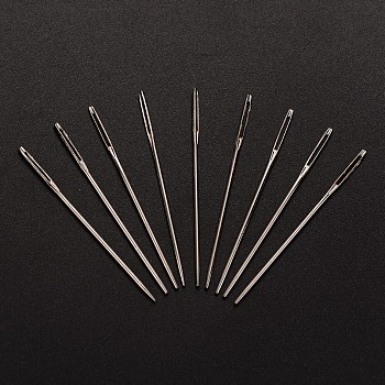 Carbon Steel Sewing Needles, Platinum, 48x1.3mm, Hole: 0.8mm, about 25pcs/bag