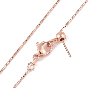 Brass Cardano Chain Necklaces for Women, Rose Gold, 19.69 inch(50cm)