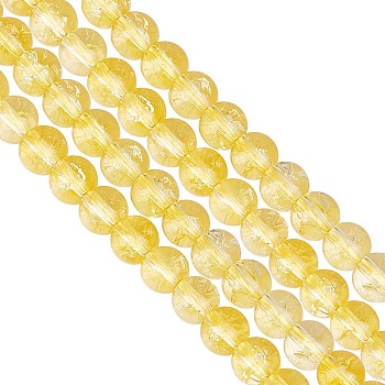 2 Strands Synthetic Citrine Beads Strands, Round, Dyed & Heated, 6mm, Hole: 0.8mm, about 67pcs/strand, 15.5 inch(39.37cm)