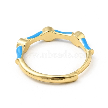 Enamel Evil Eye Adjustable Ring(RJEW-I087-01G)-3