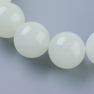 Synthetic Luminous Stone Beaded Stretch Bracelet(BJEW-P203-8mm-01A)-2