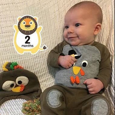 1~12 Months Number Themes Baby Milestone Stickers(DIY-H127-B10)-5
