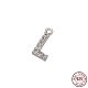 Real Platinum Plated Rhodium Plated 925 Sterling Silver Micro Pave Clear Cubic Zirconia Charms(STER-P054-10P-L)-1