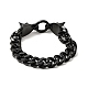304 Bracelet chaîne gourmette en acier inoxydable avec fermoir loup pour hommes femmes(BJEW-E009-17EB)-3