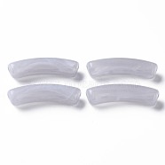 Two Tone Acrylic Beads, Imitation Gemstone, Curved Tube, Silver, 31x9.5x7.5mm, Hole: 1.8mm, about 345pcs/500g(MACR-S272-78A)