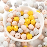 Glass Beads, Faceted, Rondelle, Yellow, 10x8mm, Hole: 1mm, about 67pcs/60g(EGLA-A034-SM10mm-39)