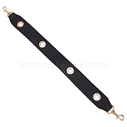 Imitation PU Leather Bag Straps, with Alloy Swivel Clasps, for Bag Straps Replacement Accessories, Black, 52.5x4cm(DIY-WH0304-025C)