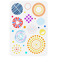 Plastic Drawing Painting Stencils Templates, for Painting on Scrapbook Fabric Tiles Floor Furniture Wood, Rectangle, Round Pattern, 29.7x21cm(DIY-WH0396-388)