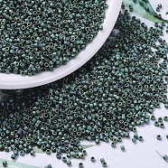 MIYUKI Delica Beads, Cylinder, Japanese Seed Beads, 11/0, (DB0373) Matte Metallic Sage Green Luster, 1.3x1.6mm, Hole: 0.8mm, about 2000pcs/10g(X-SEED-J020-DB0373)