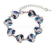 Heart Natural Abalone Shell/Paua Shell Link Bracelets for Women(FS5984-14)