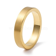 Ion Plating(IP) 304 Stainless Steel Plain Band Rings, Real 18K Gold Plated, Inner Diameter: 17mm(RJEW-G298-11G)