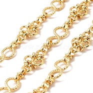 Rack Plating Brass Infinity & Chinese Knot Link Chains, Long-Lasting Plated, Unwelded, with Spool, Cadmium Free & Nickel Free & Lead Free, Real 18K Gold Plated, Link: 13.5x7x3.5mm, 16.5x11.5x4mm, 9x4x3.5mm(CHC-I040-05G)