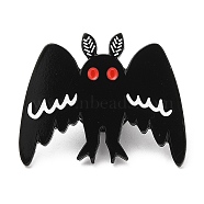 Halloween Bat Enamel Pin, Electrophoresis Black Plated Alloy Animal Badge for Backpack Clothes, Electrophoresis Black, 24.5x30x1.5mm(JEWB-A011-01EB-01)