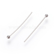 304 Stainless Steel Ball Head Pins, Stainless Steel Color, 19x0.5mm, 24 Gauge, Head: 1.7mm(STAS-E452-01P-E)