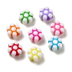 Opaque Acrylic Beads, Craft Style, Flower, Mixed Color, 12x7mm, Hole: 3mm, 1086pcs/500g(OACR-E039-17)