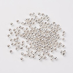 Iron Spacer Beads, Round, Silver Color Plated, 3mm in diameter, 3mm thick, Hole: 1.2mm(E006-S)