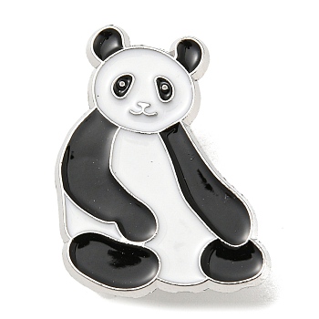 Panda Enamel Pins, Platinum Plated Alloy Badge for Backpack Clothes, White, 26x19x1.5mm