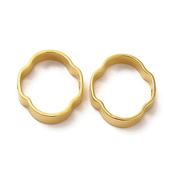Brass Bead Frame, Cadmium Free & Lead Free, Flower, Real 24K Gold Plated, 10x8.5x2mm, Hole: 1mm