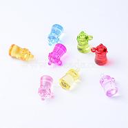 Transparent Acrylic Pendants, Feeding-bottle, Mixed Color, 33x20.5x16.5mm, Hole: 3mm, about 100pcs/500g(TACR-S132-04)