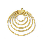 Ion Plating(IP) 304 Stainless Steel Pendants, Multi Rings Charms, Real 14K Gold Plated, 35x31x1.2mm, Hole: 1.4mm(STAS-M304-05G)