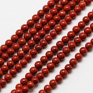 Natural Red Jasper Round Bead Strands, 2mm, Hole: 0.8mm, about 184pcs/strand, 16 inch(G-A130-2mm-08)