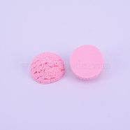 Resin Cabochon, Imitation Ice Cream, Half round/Dome, Pink, 17.5x11~11.5mm(RESI-CJC0001-67A)