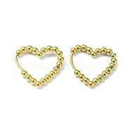 Real 18K Gold Plated 316 Stainless Steel Hoop Earrings, Heart, 17x3mm(EJEW-L267-005G-02)
