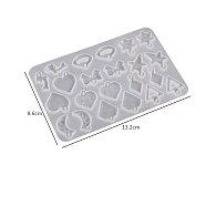 Pendant DIY Silicone Molds, Resin Casting Molds, for UV Resin & Epoxy Resin Craft Making, Bowknot/Star/Dolphin, 132x86x3mm(PW-WG93789-12)