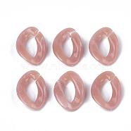 Acrylic Linking Rings, Quick Link Connectors, For Curb Chains Making, Imitation Gemstone Style, Twist, Rosy Brown, 29x21x6.5mm, Hole: 17x8mm, about 315pcs/500g(OACR-S021-19A-02)