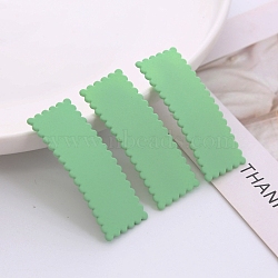 Frosted Plastic Snap Hair Clips, with Metal Clip, for Women and Girls, Waved Rectangle, Medium Sea Green, 55x20mm(OHAR-PW0001-457E)