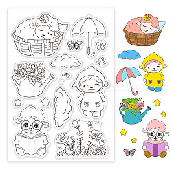 PVC Plastic Stamps, for DIY Scrapbooking, Photo Album Decorative, Cards Making, Stamp Sheets, Goat Pattern, 16x11x0.3cm(DIY-WH0167-56-600)