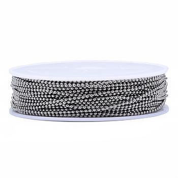 304 Stainless Steel Ball Chains, with Spool, Stainless Steel Color, 1.5mm, about 49.21 Feet(15m)/roll