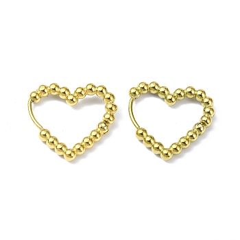 Real 18K Gold Plated 316 Stainless Steel Hoop Earrings, Heart, 17x3mm
