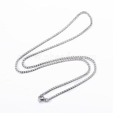 304 Stainless Steel Curb Chain Necklaces(NJEW-P147-05)-2