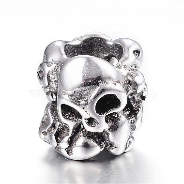 9mm Skull Stainless Steel Beads
